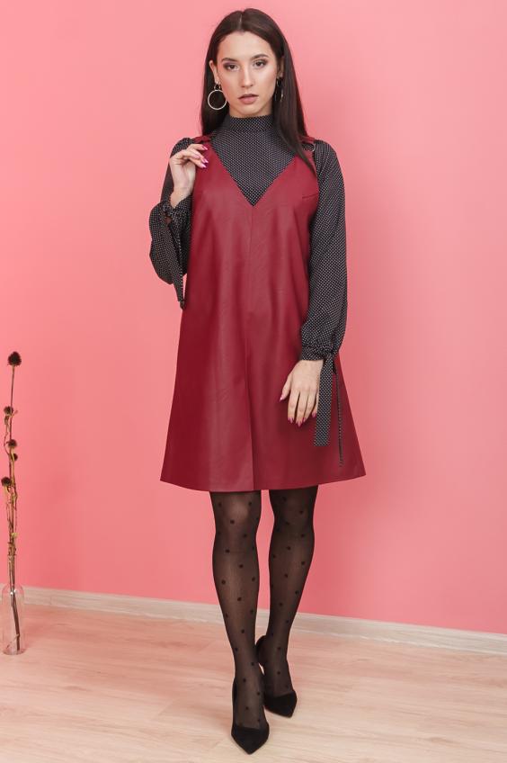 Кожаный сарафан S46219(4856)